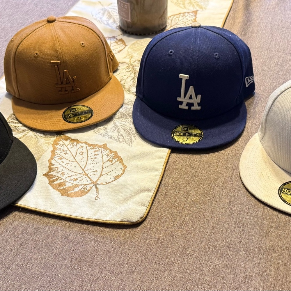 New Era Kids LA fitted Hat - Blue, Tan, White, Black